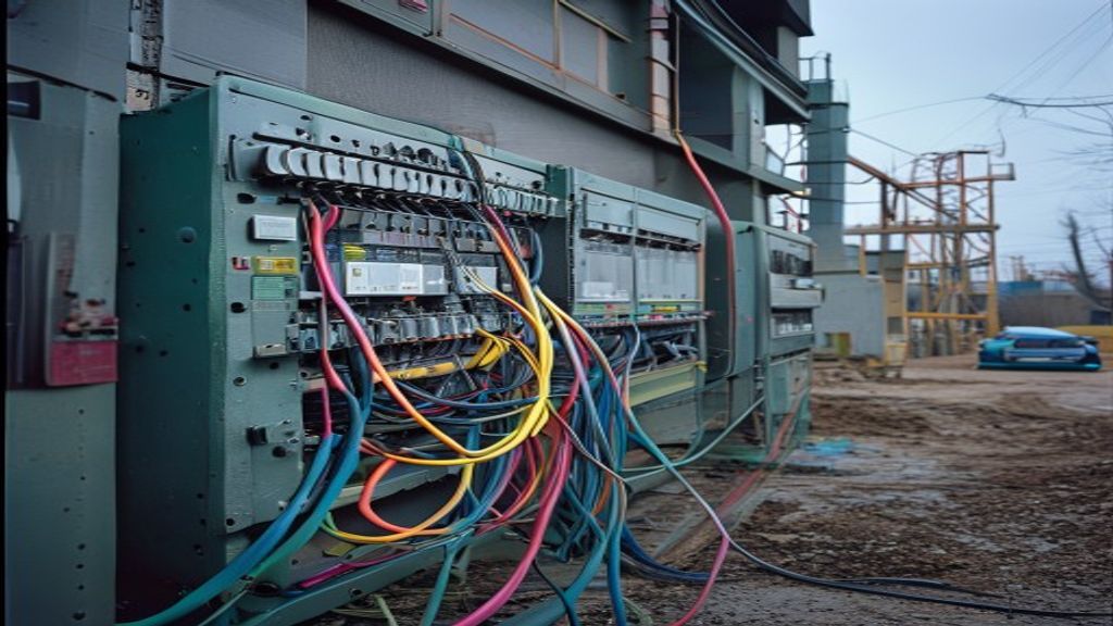 Трёхфазный генератор для стройки: когда он нужен Трёхфазный генератор с распределительным щитом на стройплощадке